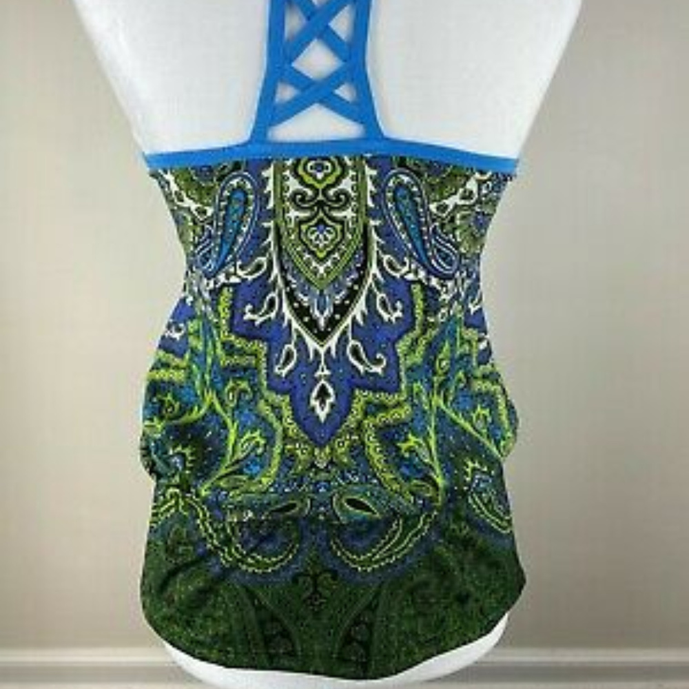 Athleta Racerback Yoga Tank Top With Paisley Print - Picture 2 of 7